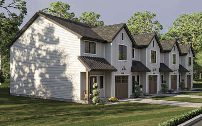 Modern Farmhouse Fourplex Plan - 1,464 Square Feet, 3 Bedrooms, 2.5 ...
