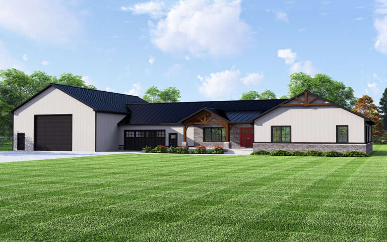 House Plan House Plan #31923 Angled Front Elevation