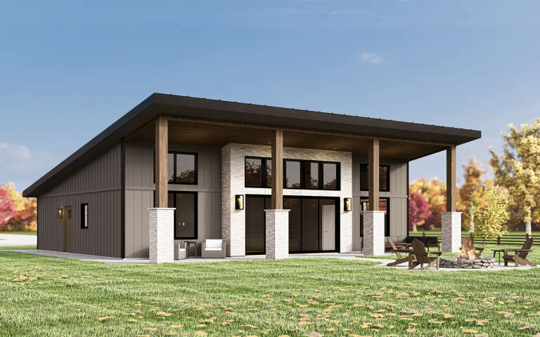 House Plan House Plan #31924 Angled Rear Elevation 