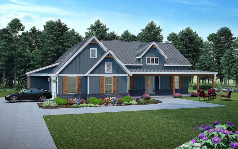 House Plan House Plan #31927 Angled Front Elevation