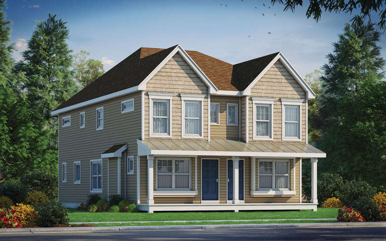 House Plan House Plan #31934 Angled Front Elevation