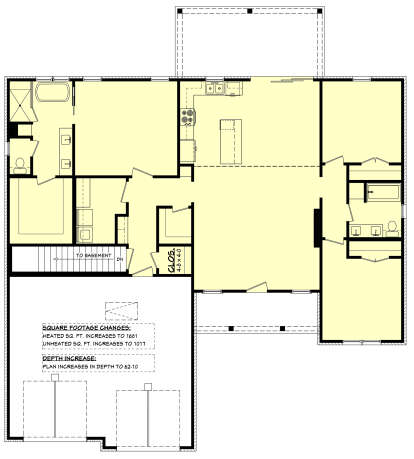 Main Floor w/ Basement Stairs Location for House Plan #041-00373