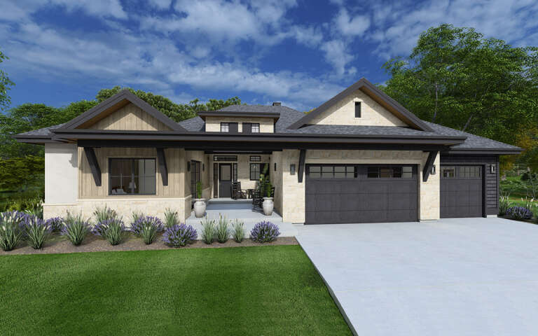 House Plan House Plan #31939 Angled Front Elevation