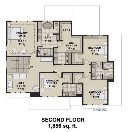 Second Floor for House Plan #098-00431