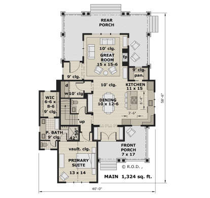 Main Floor  for House Plan #098-00432