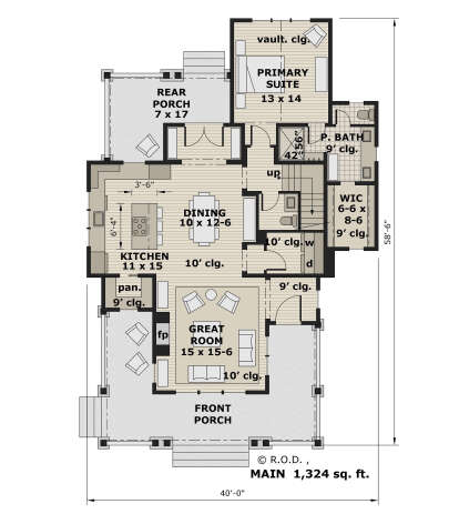 Main Floor  for House Plan #098-00433