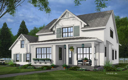 Modern Farmhouse House Plan #098-00437 Elevation Photo