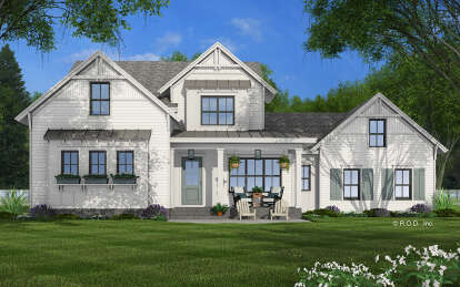 Modern Farmhouse House Plan #098-00437 Elevation Photo