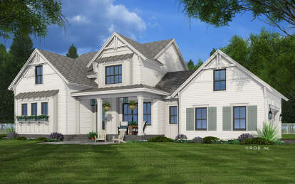 Modern Farmhouse House Plan #098-00437 Elevation Photo