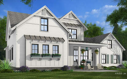 Modern Farmhouse House Plan #098-00437 Elevation Photo