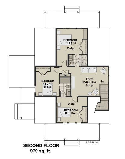 Second Floor for House Plan #098-00444
