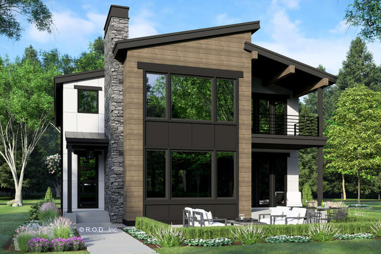 House Plan House Plan #31963 Angled Front Elevation