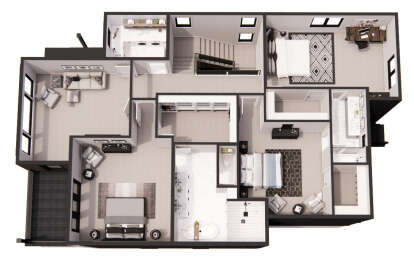 Overhead Second Floor for House Plan #098-00445
