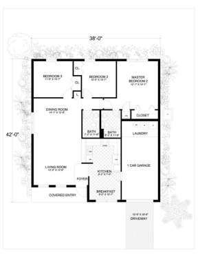 Floorplan 1 for House Plan #168-00002