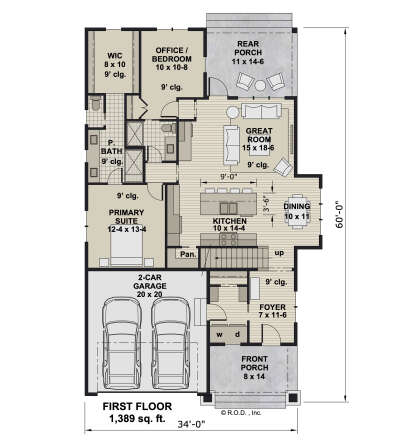 Main Floor  for House Plan #098-00454