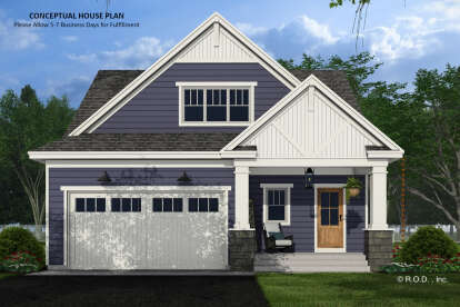 Craftsman House Plan #098-00455 Elevation Photo