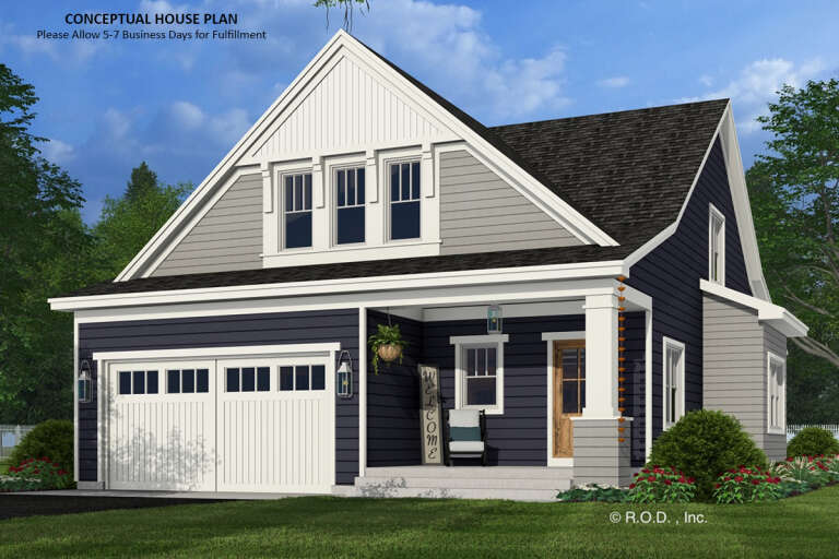 House Plan House Plan #31974 Angled Front Elevation