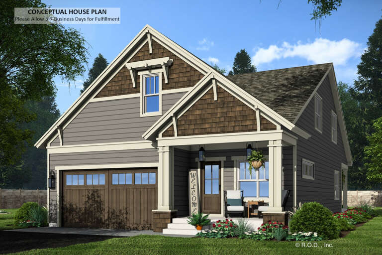House Plan House Plan #31977 Angled Front Elevation