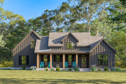 Modern Farmhouse House Plan #009-00419 Elevation Photo