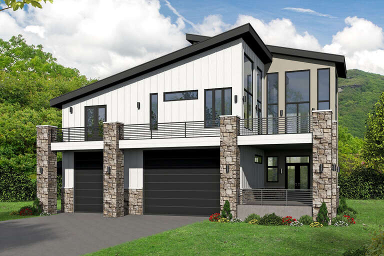 House Plan House Plan #31991 Angled Front Elevation