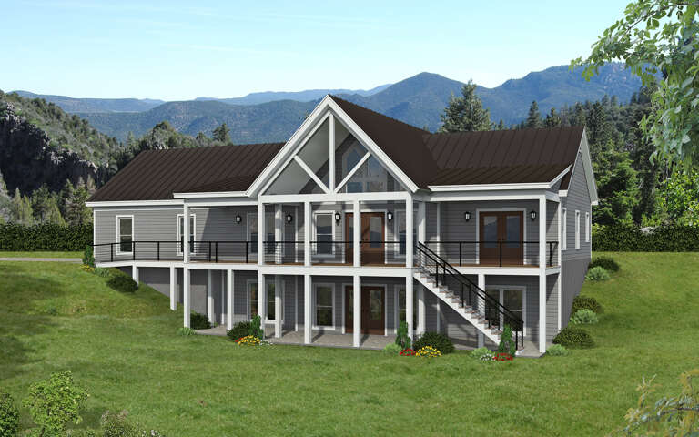 House Plan House Plan #31998 Angled Front Elevation