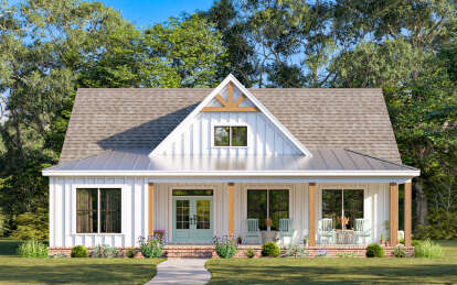 Modern Farmhouse House Plan #009-00421 Elevation Photo