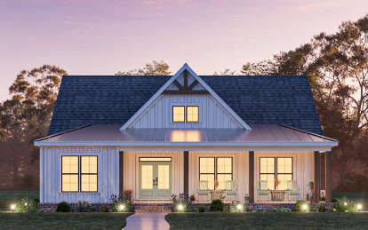 Modern Farmhouse House Plan #009-00421 Elevation Photo