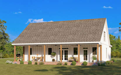 Modern Farmhouse House Plan #009-00421 Elevation Photo