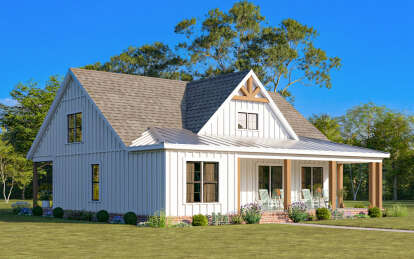 Modern Farmhouse House Plan #009-00421 Elevation Photo