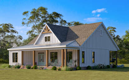 Modern Farmhouse House Plan #009-00421 Elevation Photo