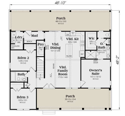 Main Floor  for House Plan #009-00421