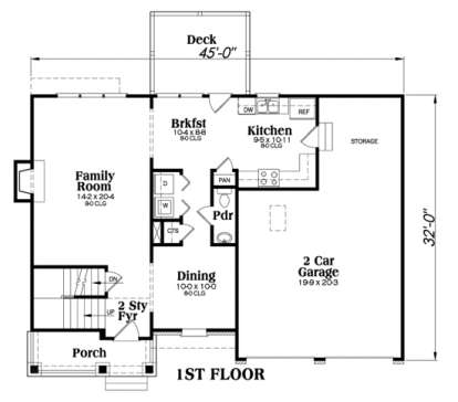 Main Floor for House Plan #009-00015
