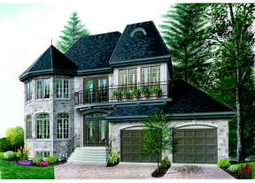 European House Plan #034-00039 Elevation Photo