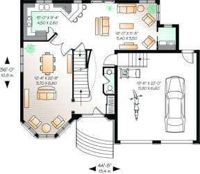 First Floor for House Plan #034-00039