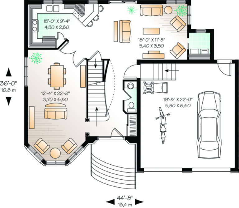 House Plan House Plan #320 Drawing 1