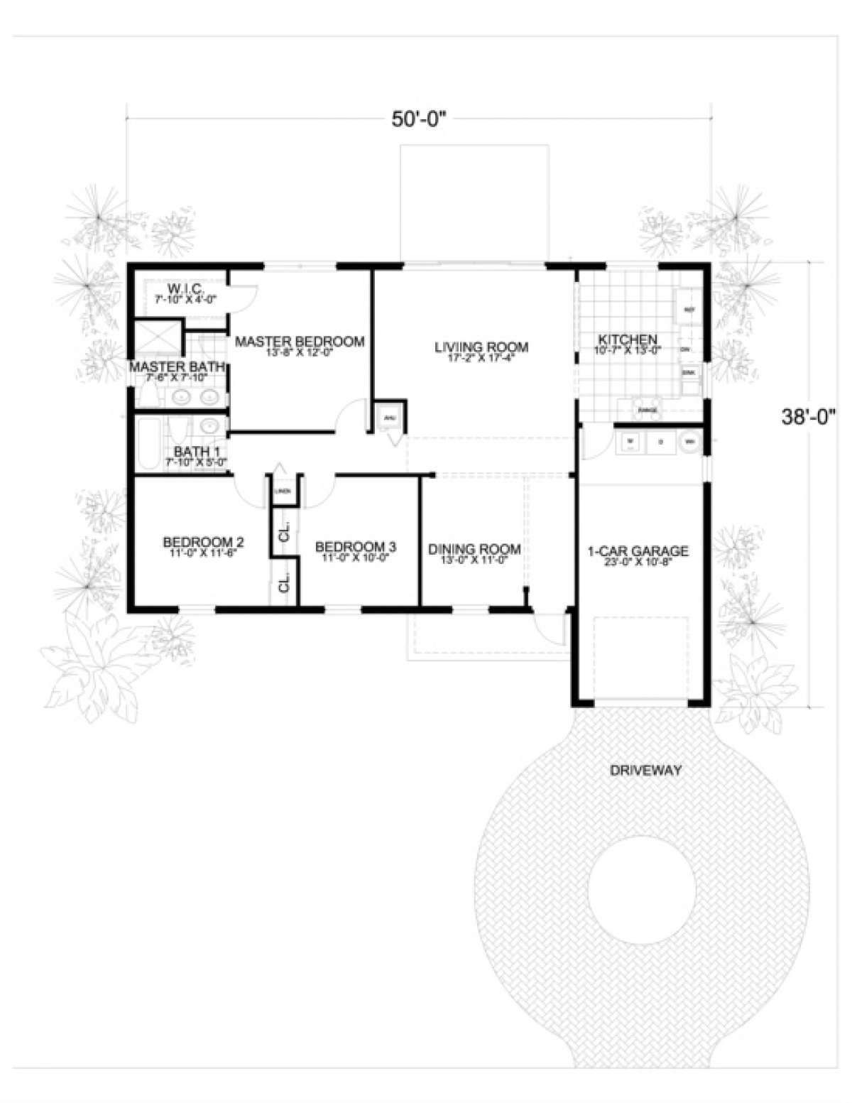 Floorplan 1 for House Plan #168-00005