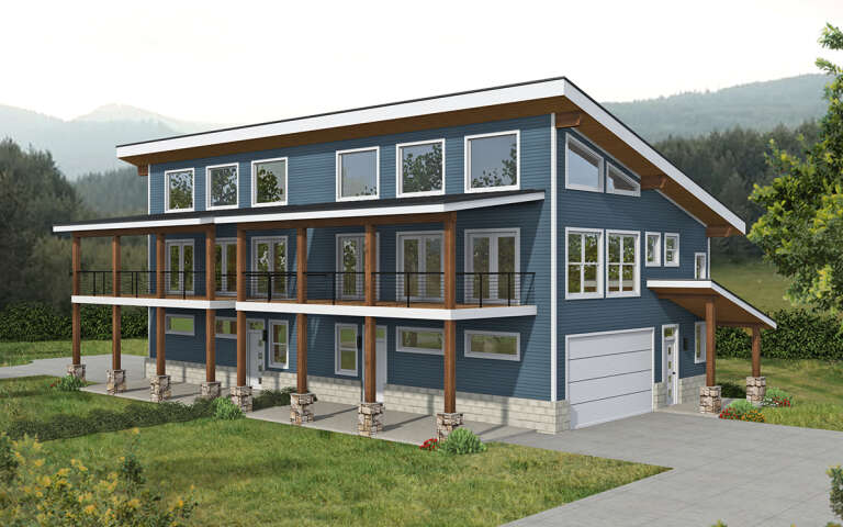 House Plan House Plan #32000 Angled Front Elevation