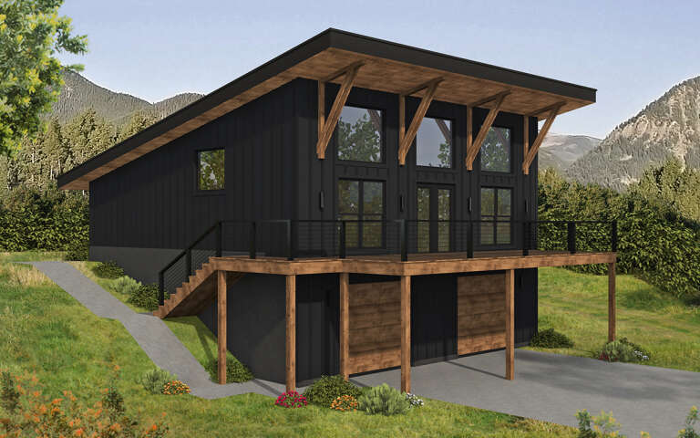 House Plan House Plan #32001 Angled Front Elevation
