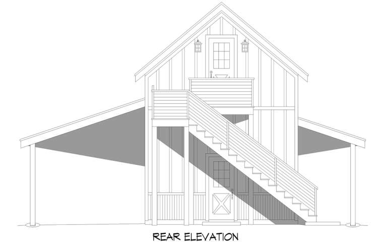 Barn 1 Car Garage Plan - 1,056 Square Feet, 1 Bathroom | Floor Plan ...