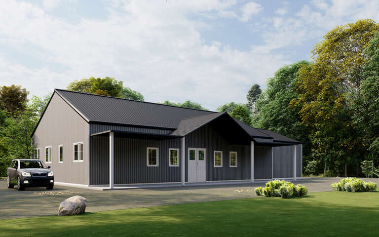 House Plan House Plan #32007 Angled Front Elevation
