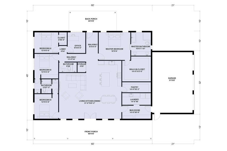 House Plan House Plan #32007 Drawing 1