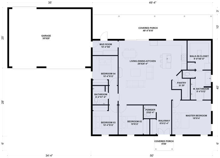 House Plan House Plan #32008 Drawing 1