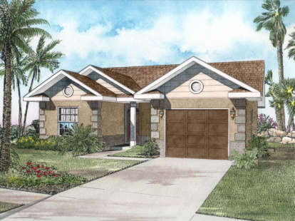 3 Bed, 2 Bath, 1382 Square Foot House Plan - #168-00006