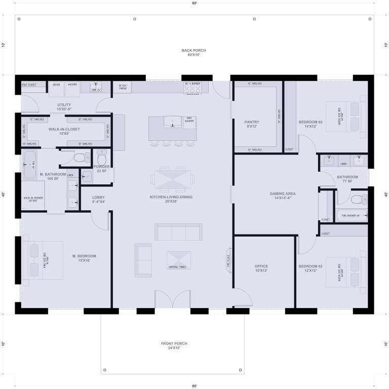 House Plan House Plan #32011 Drawing 1