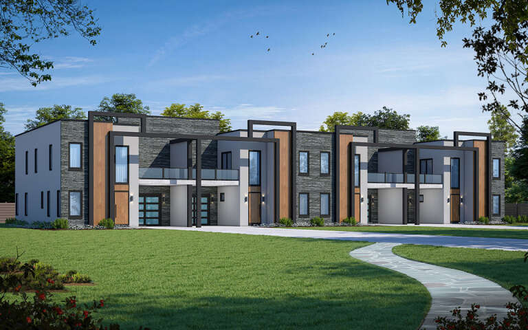 House Plan House Plan #32014 Angled Front Elevation