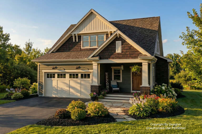 House Plan House Plan #32015 Angled Front Elevation
