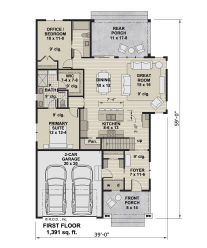 Main Floor  for House Plan #098-00461