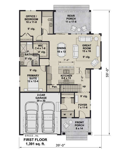 Main Floor  for House Plan #098-00463