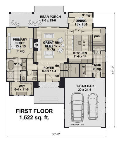 Main Floor  for House Plan #098-00465