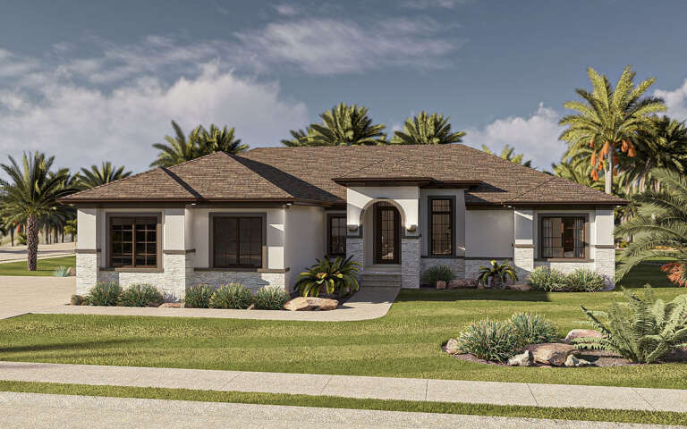 House Plan House Plan #32030 Angled Front Elevation